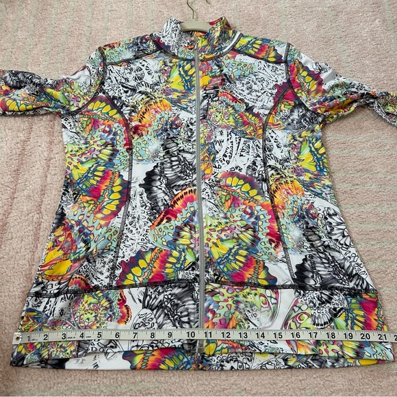 Sno Skins Colorful Butterfly Women's Lightweight Zip Up Jacket Size Large - Picture 8 of 12